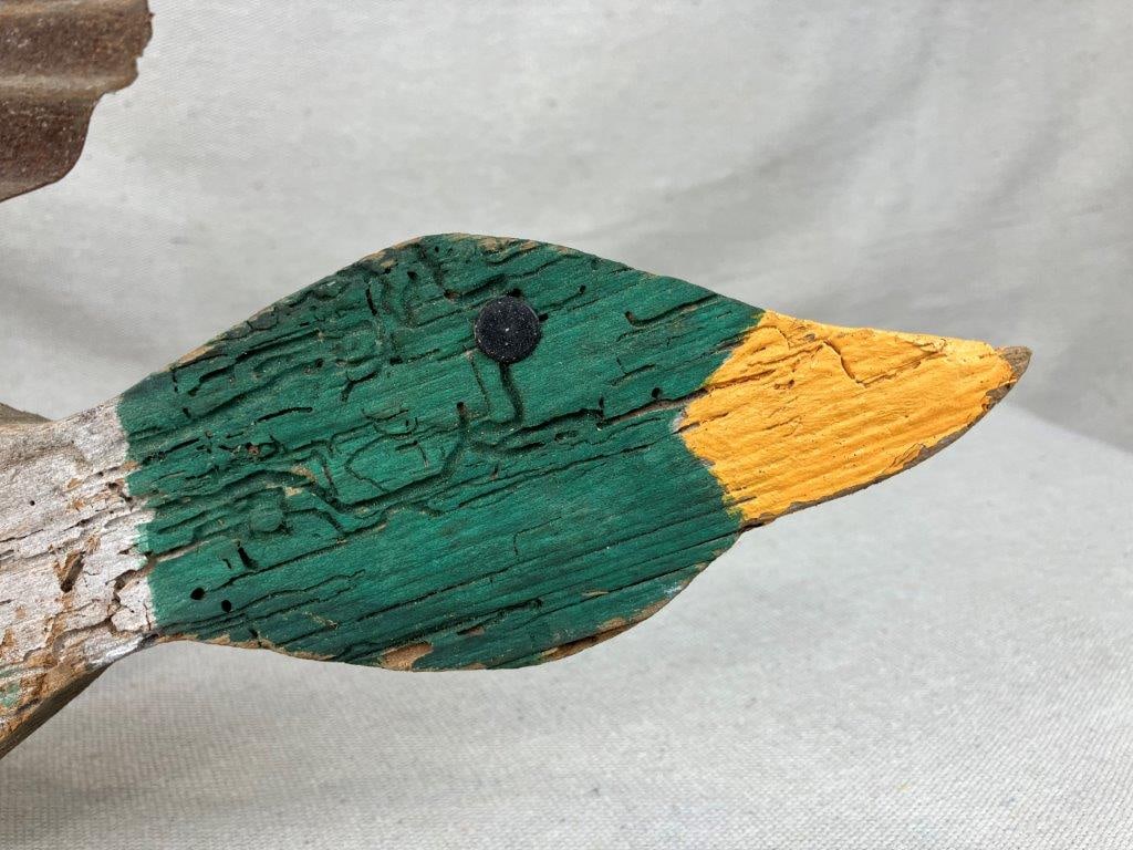 Folk Art Polychromed Wood Mallard Duck - 3