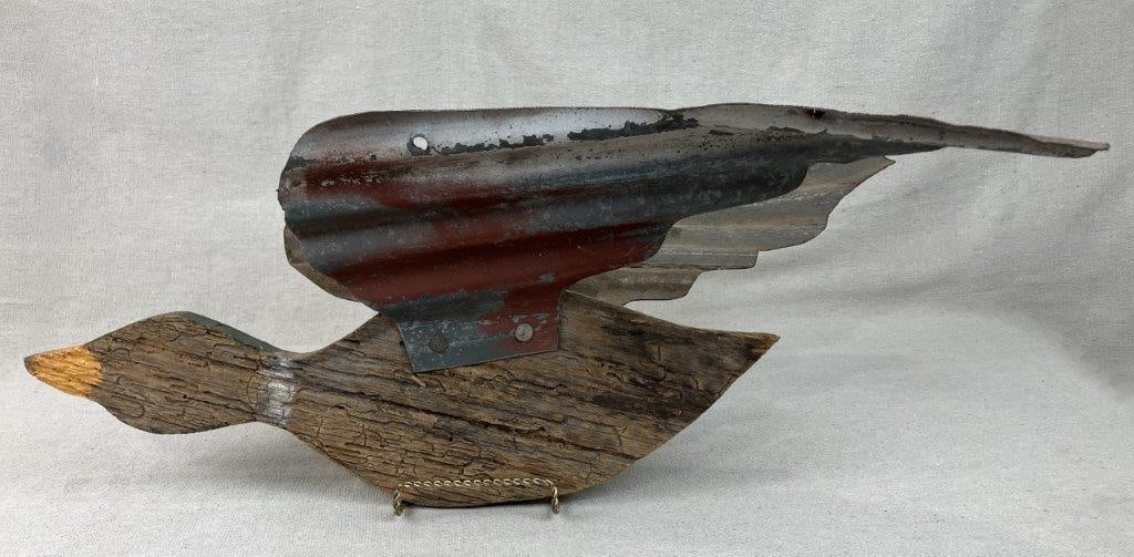 Folk Art Polychromed Wood Mallard Duck - 5