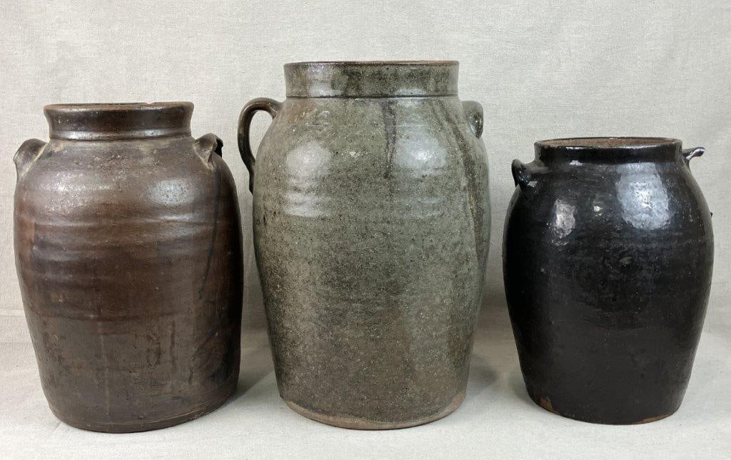 Three Glazed Stoneware Crocks - 2