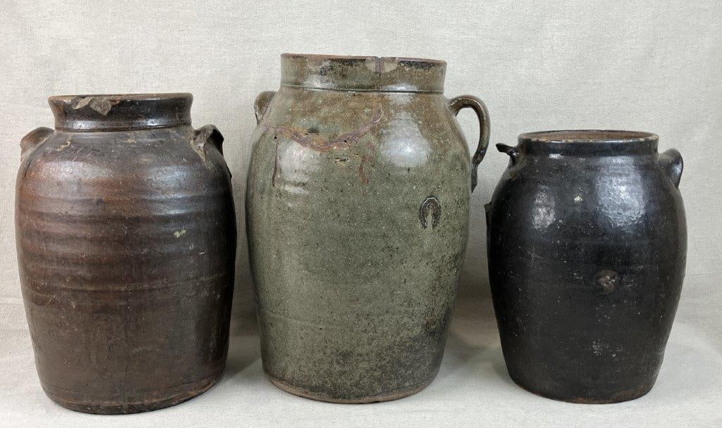 Three Glazed Stoneware Crocks - 7