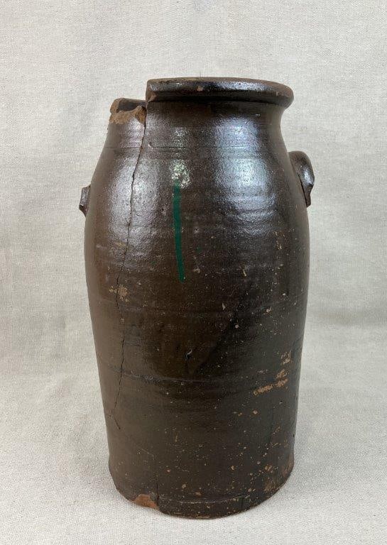 J. Fisher Salt-Glazed Jug and Albany Slip Crock - 2