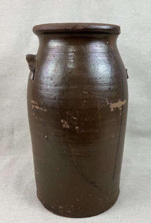 J. Fisher Salt-Glazed Jug and Albany Slip Crock - 5