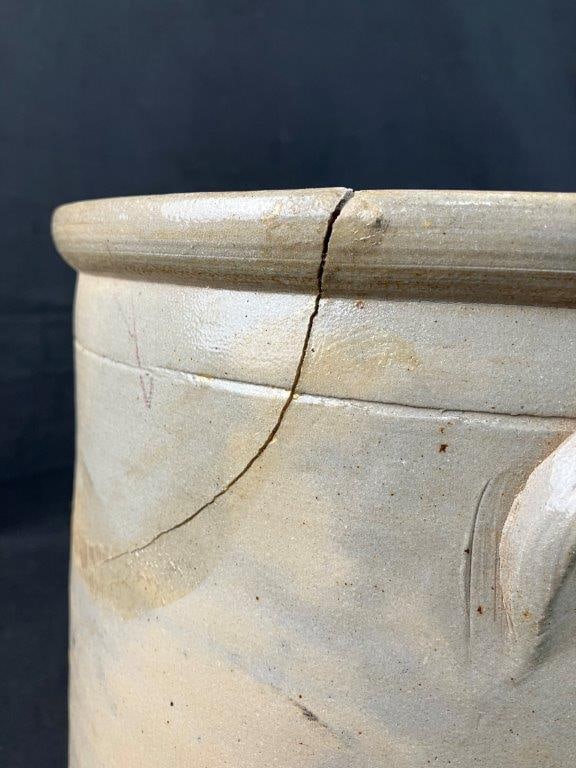 Salt-Glazed Cobalt Decorated Stoneware Crock - 7