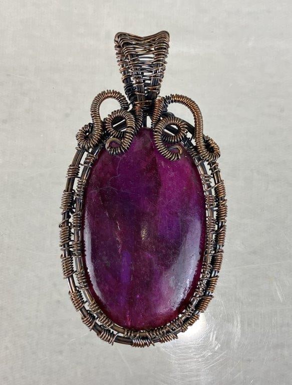 Artisan Purple Labradorite and Copper Pendant - 2
