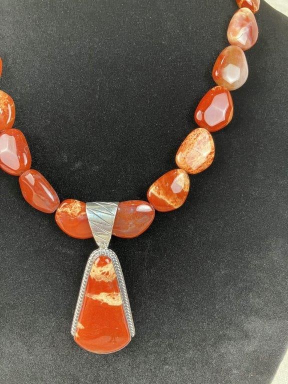 Sterling Silver and Agate Necklace - 2