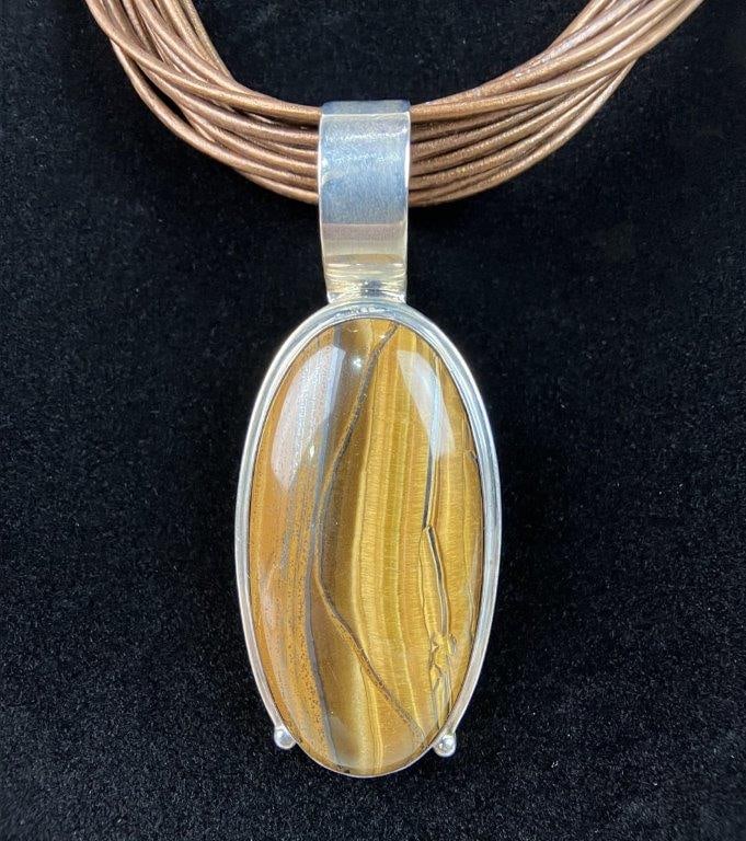 Sterling Silver and Tigers Eye Necklace - 2
