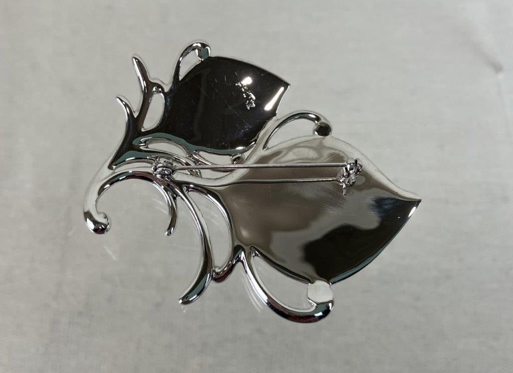 Franz Designer Porcelain Peacock Brooch - 4