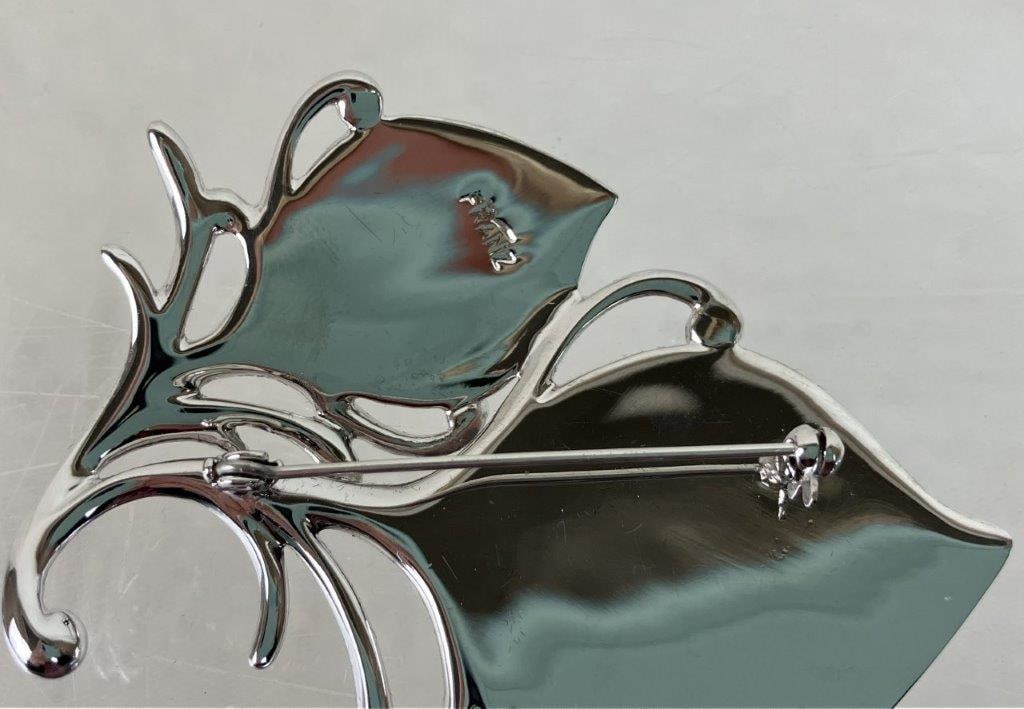 Franz Designer Porcelain Peacock Brooch - 5