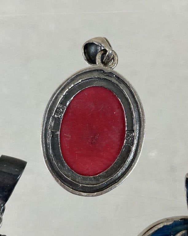 Assortment of Sterling Silver and Stone Pendants - 6