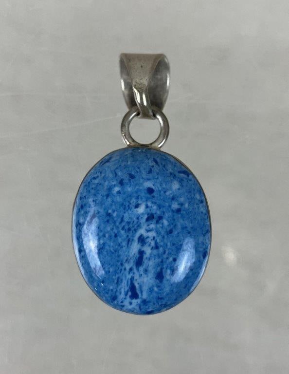 Sterling Silver Double-Sided Lapis and Black Onyx Pendant - 2