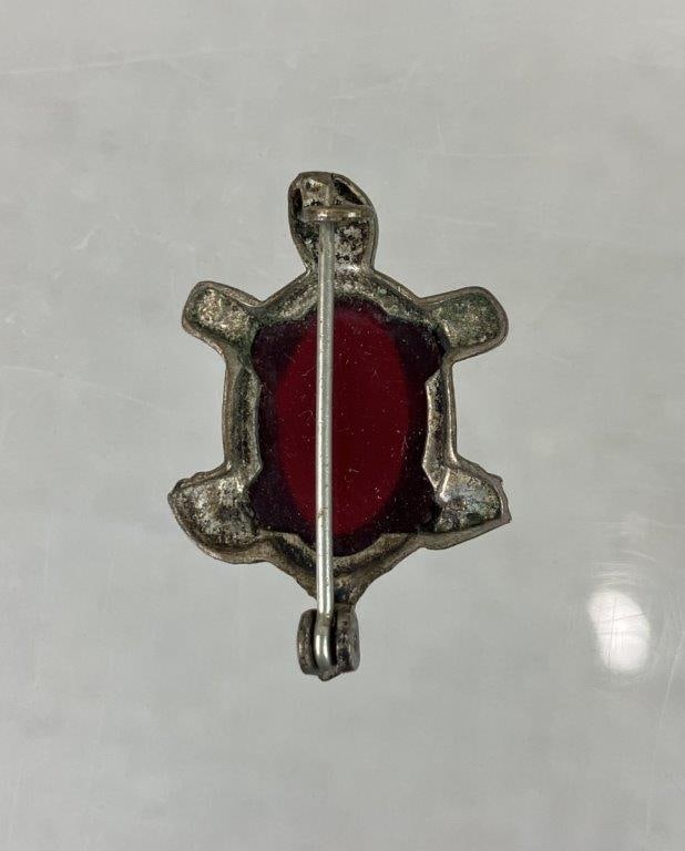 Antique Sterling Silver Turtle Brooch - 3