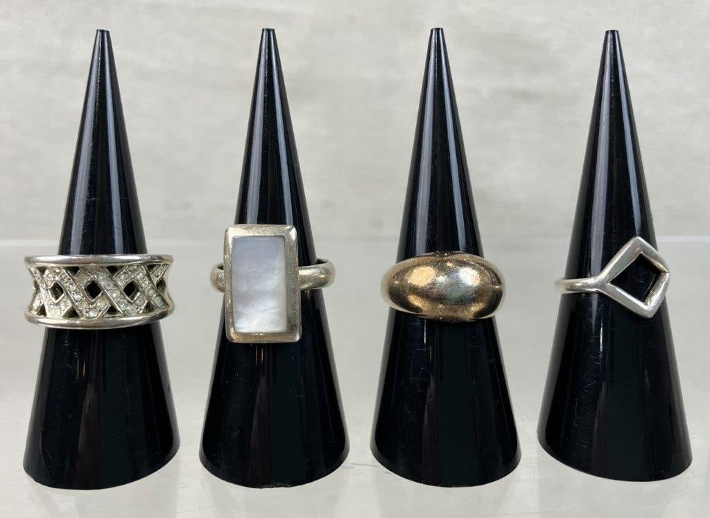 Four Sterling Silver Rings - 2