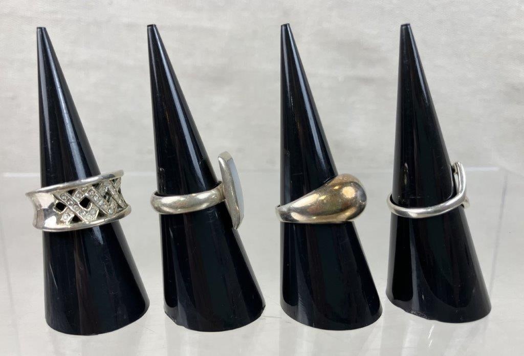 Four Sterling Silver Rings - 3
