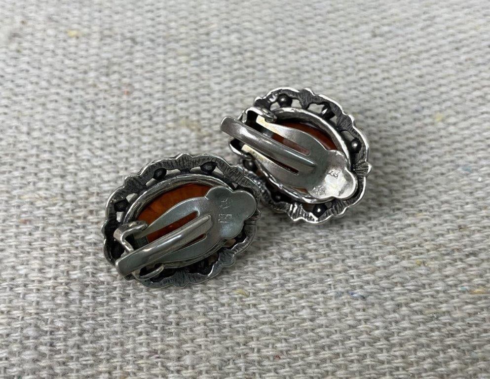 Sterling Silver Amber Earrings - 3