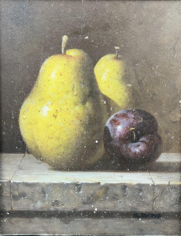 Olivia Drew, Pears n Plum, Oil Painting - 2