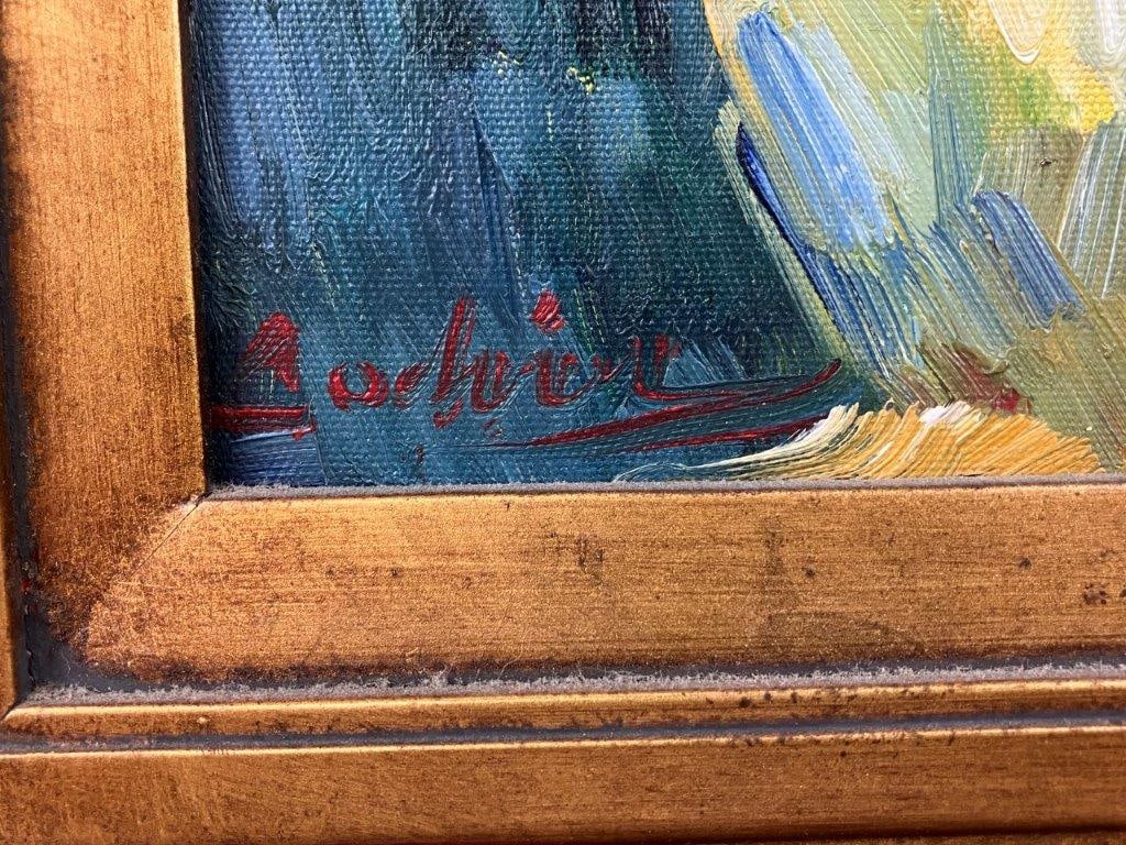 Signed Impressionist Portrait of Mother and Child, Oil Painting - 3