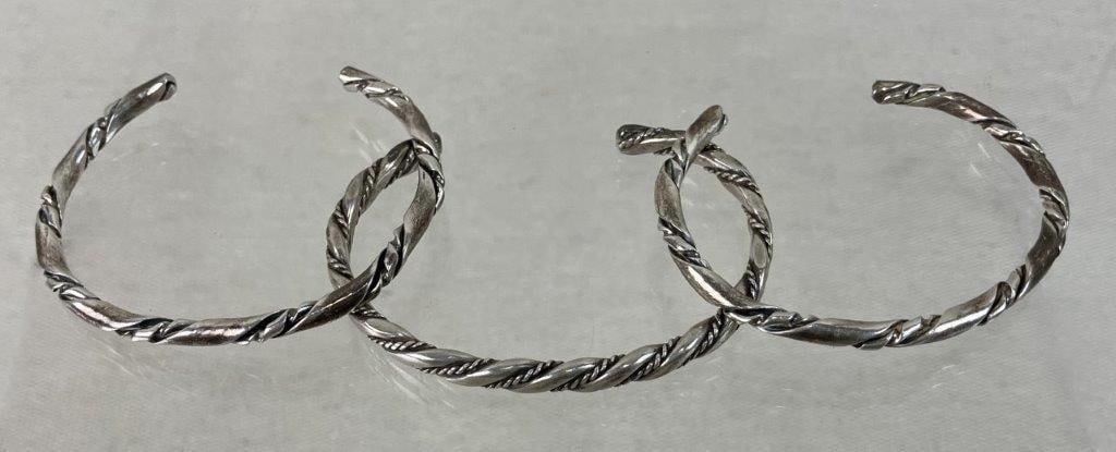 Twisted Sterling Silver Cuff Bracelets - 2