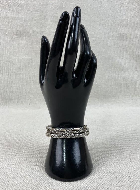Twisted Sterling Silver Cuff Bracelets - 6