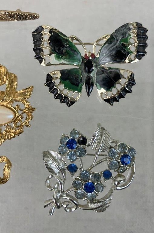 Gold and Silver-tone Brooches Including Sarah Coventry and Coro - 2