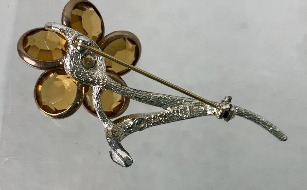 Gold and Silver-tone Brooches Including Sarah Coventry and Coro - 8