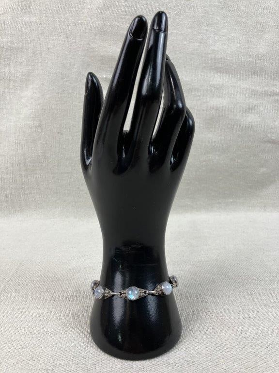 Artisan Sterling Silver and Labradorite Bracelet - 2