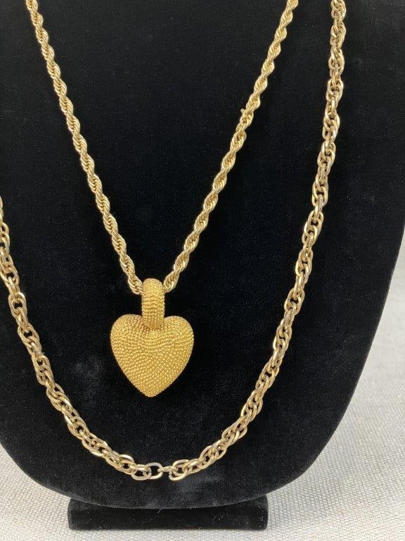 Two Gold-Tone Statement Necklaces - 2