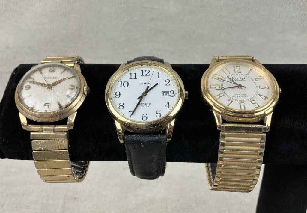 Three Vintage Wristwatches Including Hamilton - 2