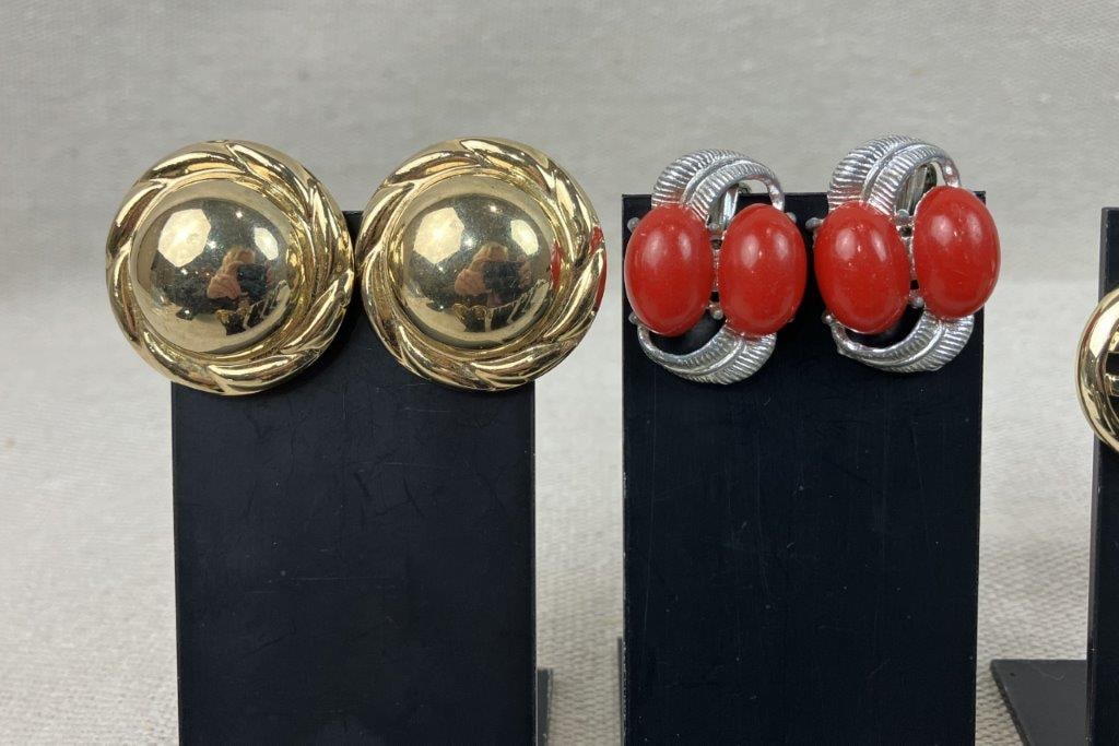 Assortment of Gold-tone Earrings Inlcuding Dell'Olio - 2
