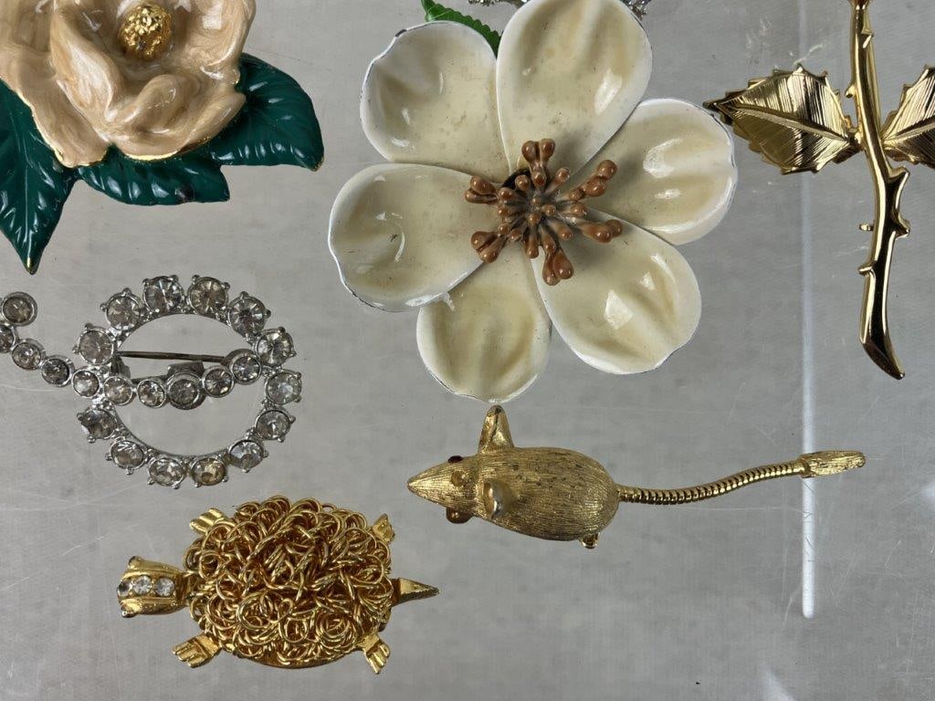 Assortment of Gold and Silver-tone Brooches Including Coro and Sara Coventry - 4