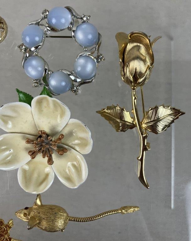 Assortment of Gold and Silver-tone Brooches Including Coro and Sara Coventry - 5