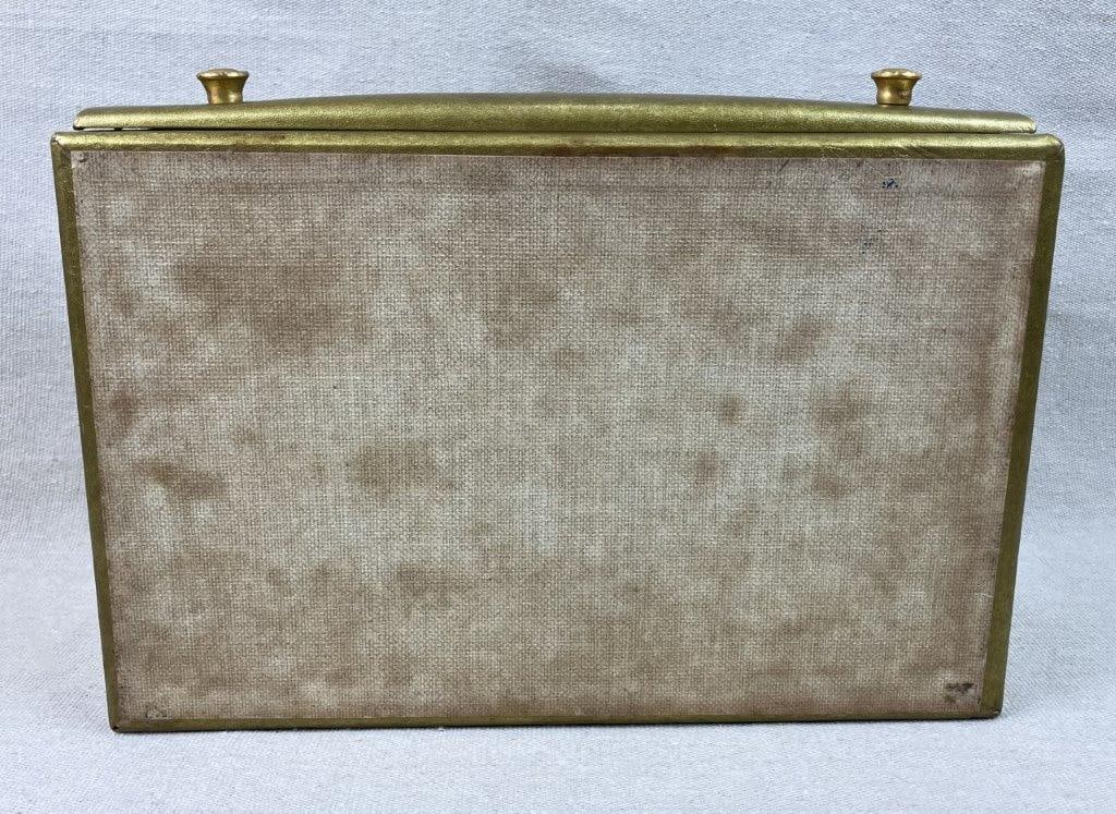 Vintage Buxton Gilt Leather Jewelry Box and Collection - 16