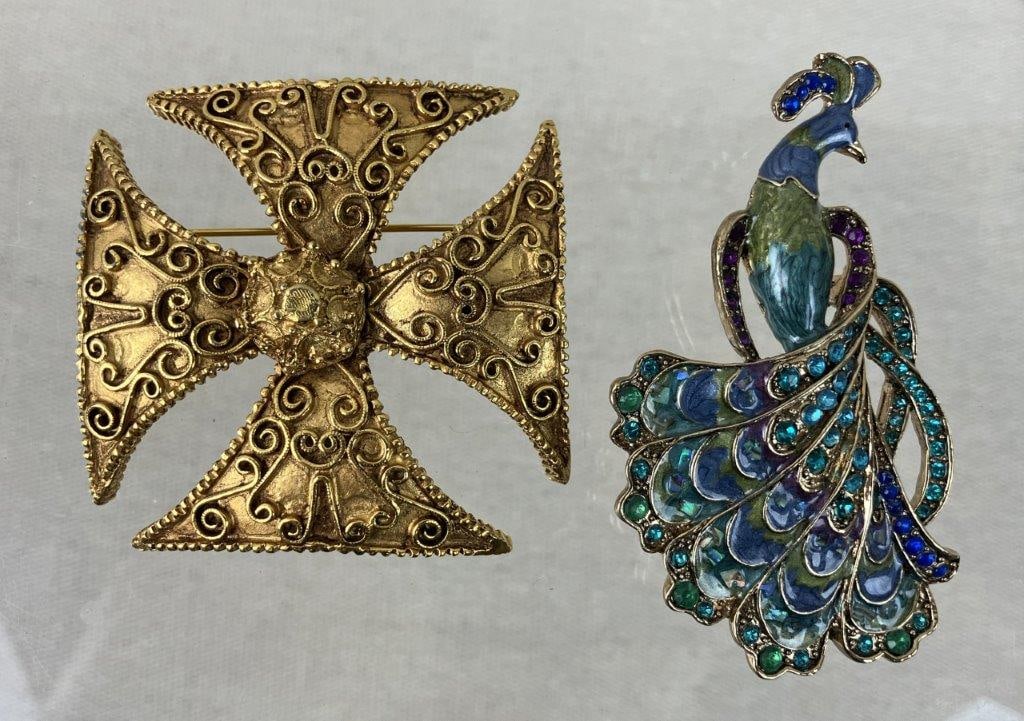 Vintage Statement Brooch and Earring Assortment - 4