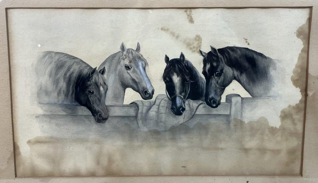 Horse Heads Watercolor Painting - 2