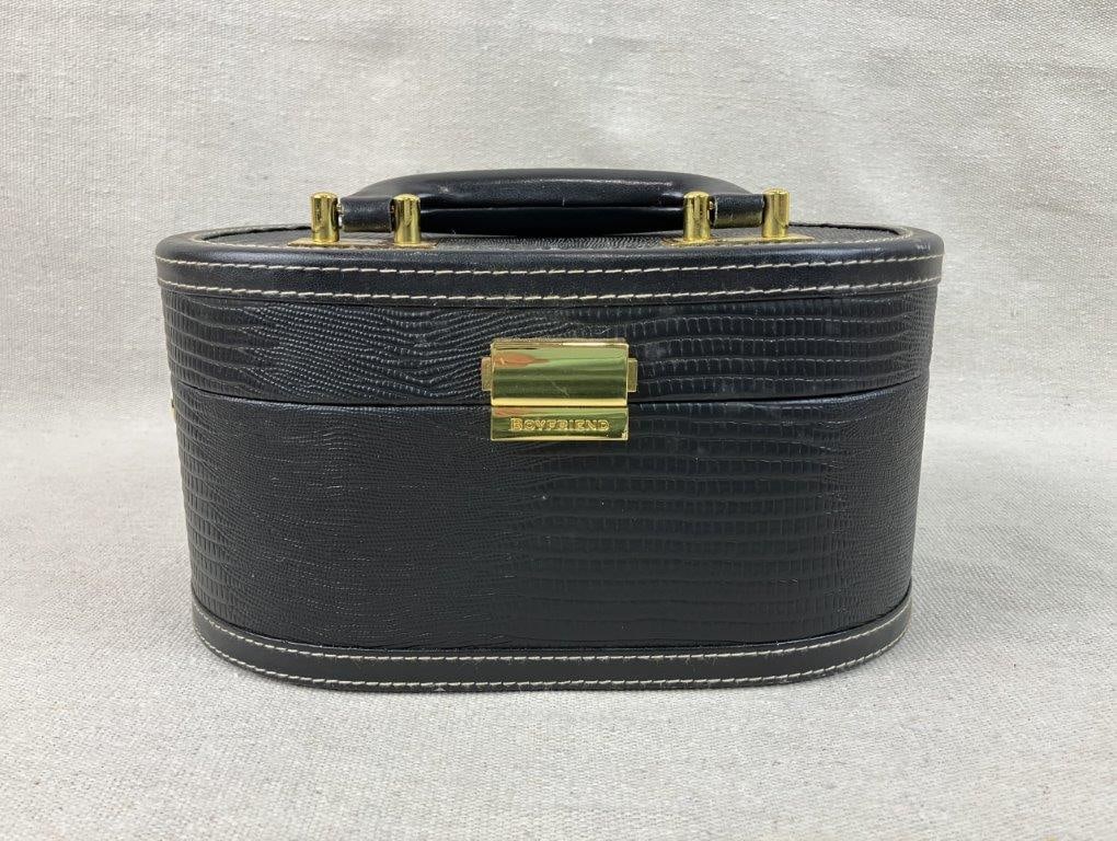 Bentony Black Leather Vanity Case - 2