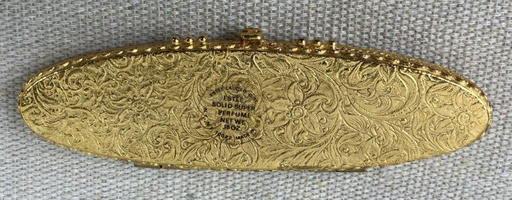 Estee Lauder Perfume Compact with Gold-tone Floral Jewelry - 6