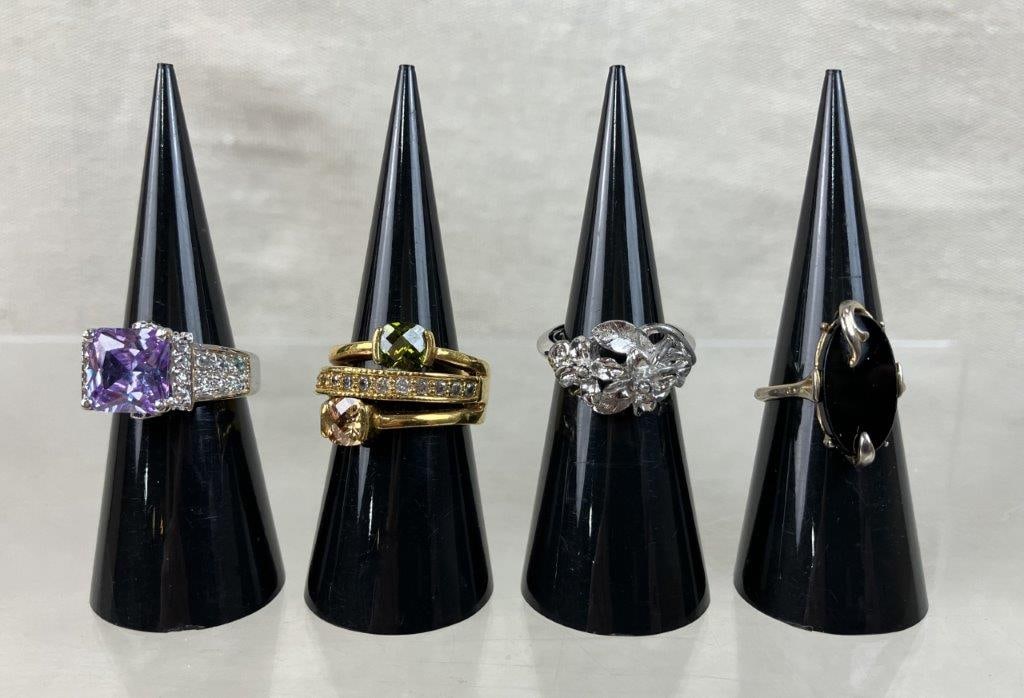 Gold and Silver-tone Costume Ring Assortment Including Avon - 2