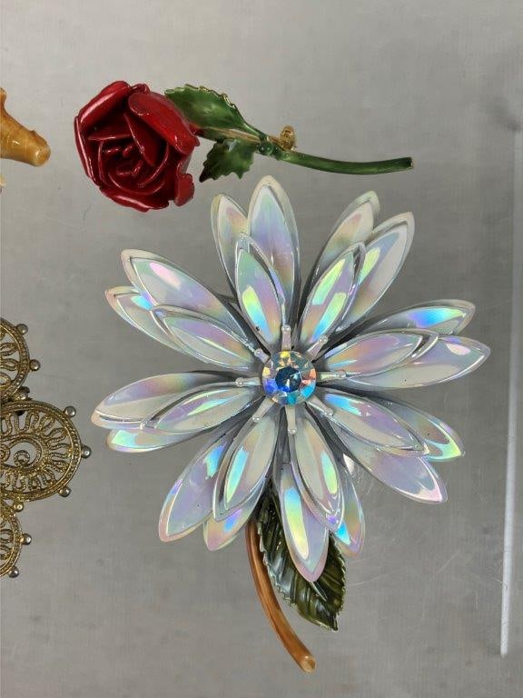 Assortment of Floral Brooches Including Sandor - 4