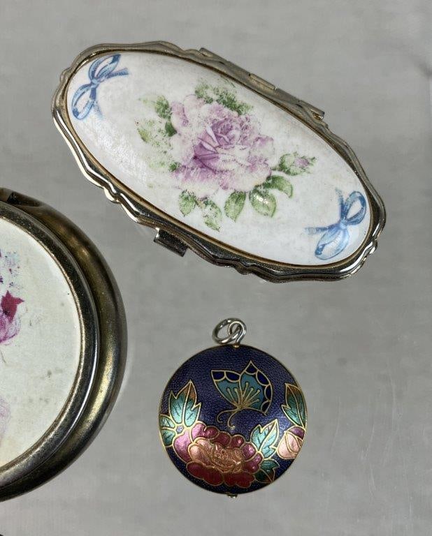 Assortment of Jewelry Featuring Vintage Pill Boxes - 3
