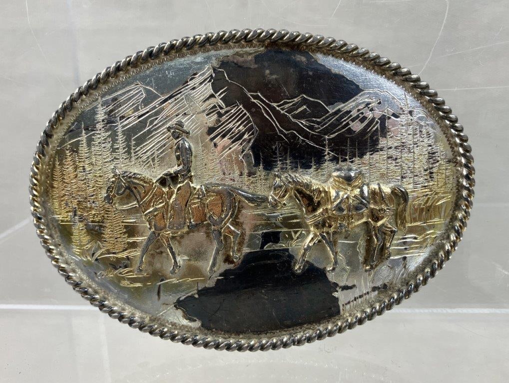Vintage Americana Belt Buckle and Paperweight - 2