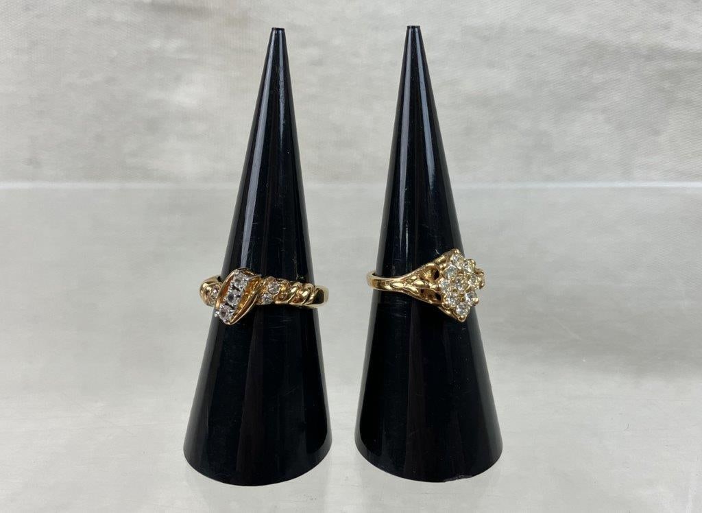 Two Gold Electroplated Fashion Rings - 2