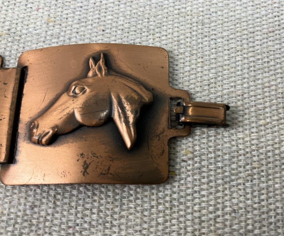 Horse Head Copper Link Bracelet - 4