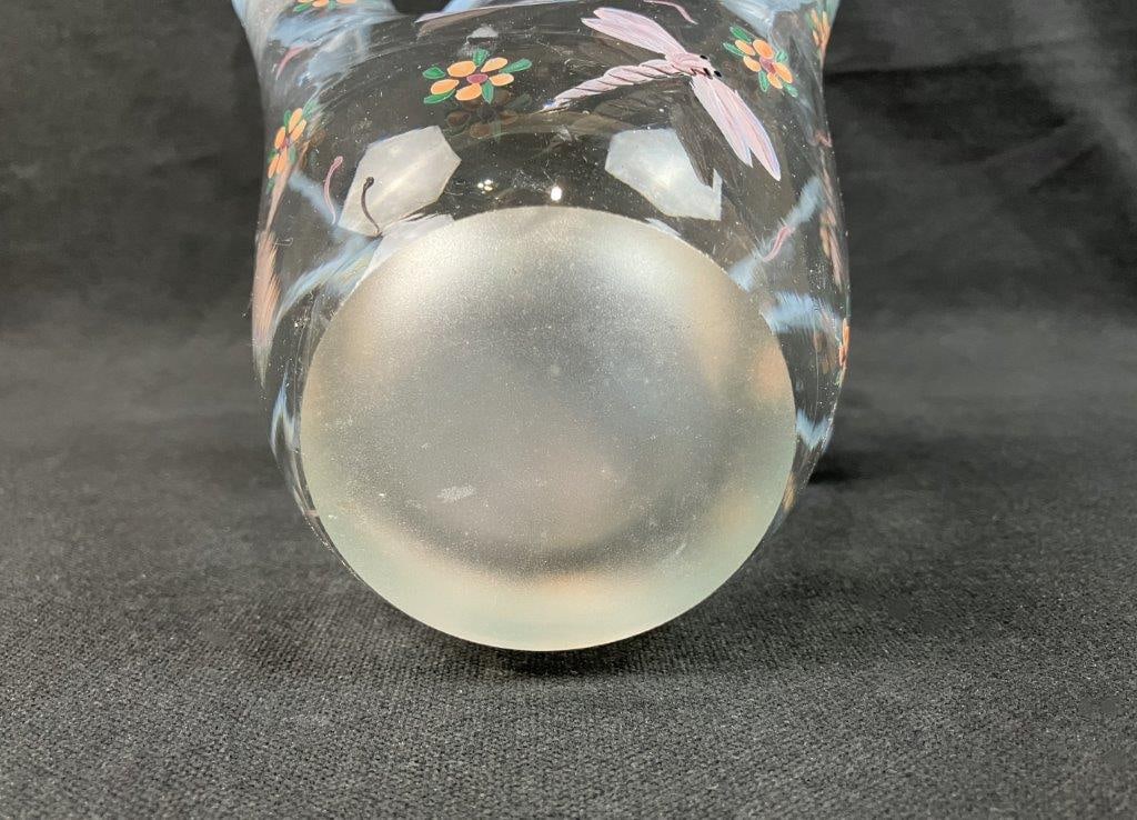 Hand-painted Art Glass Vase - 7