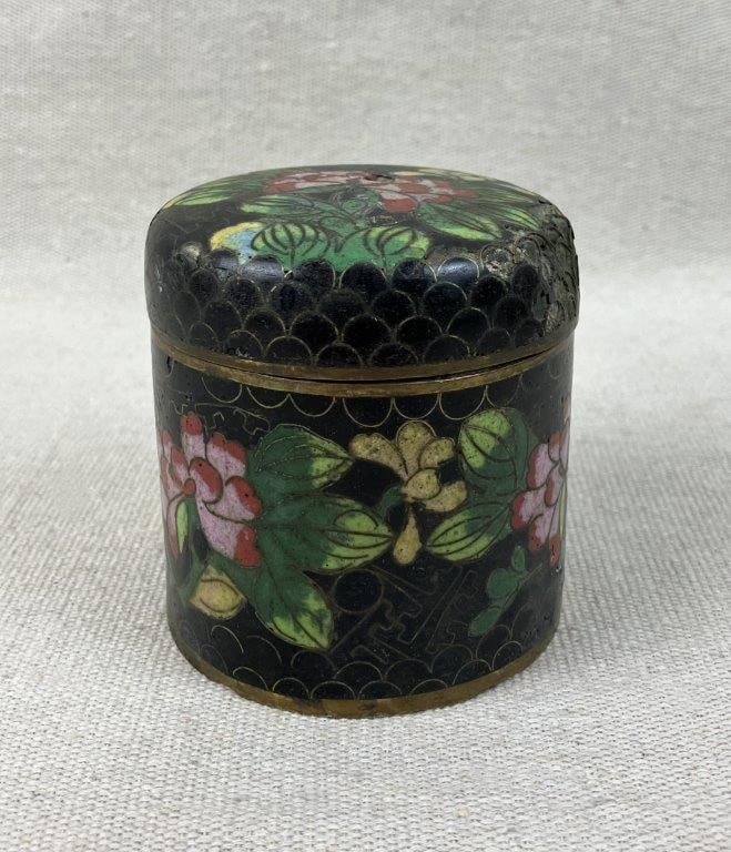 Chinese Cloisonne Tea Caddy - 2