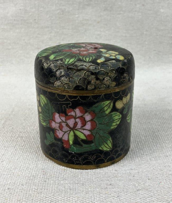 Chinese Cloisonne Tea Caddy - 3