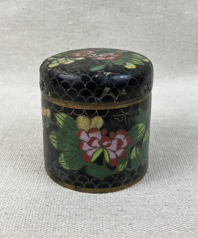 Chinese Cloisonne Tea Caddy - 4