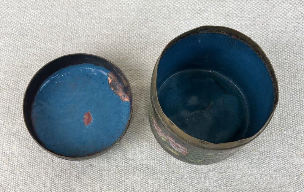 Chinese Cloisonne Tea Caddy - 7