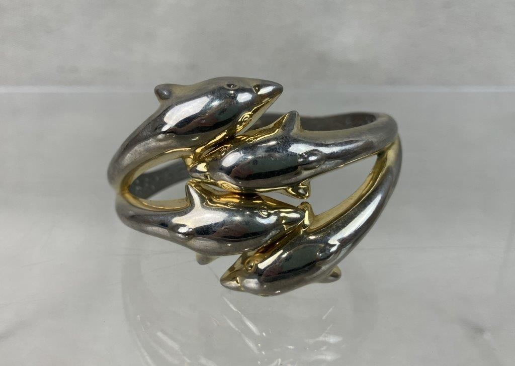 Gold and Silver-tone Bangle Bracelets Including Coro - 4