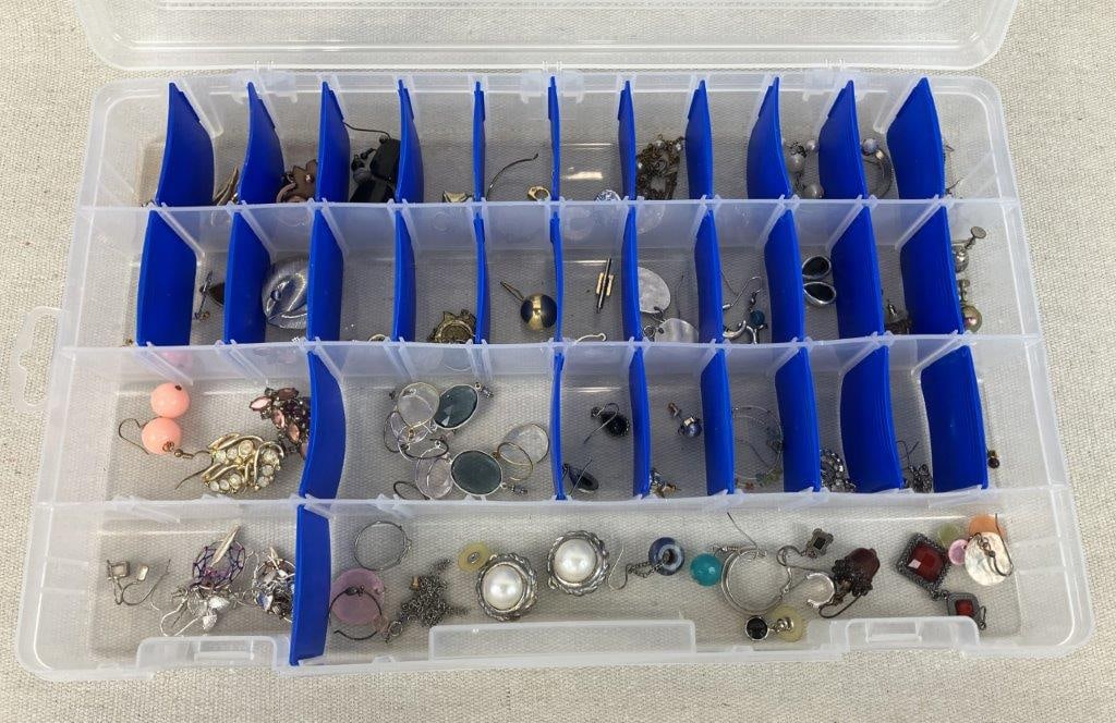 Assortment of Costume Earrings with Case - 9