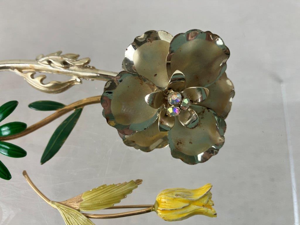 Vintage Flower Brooches - 2