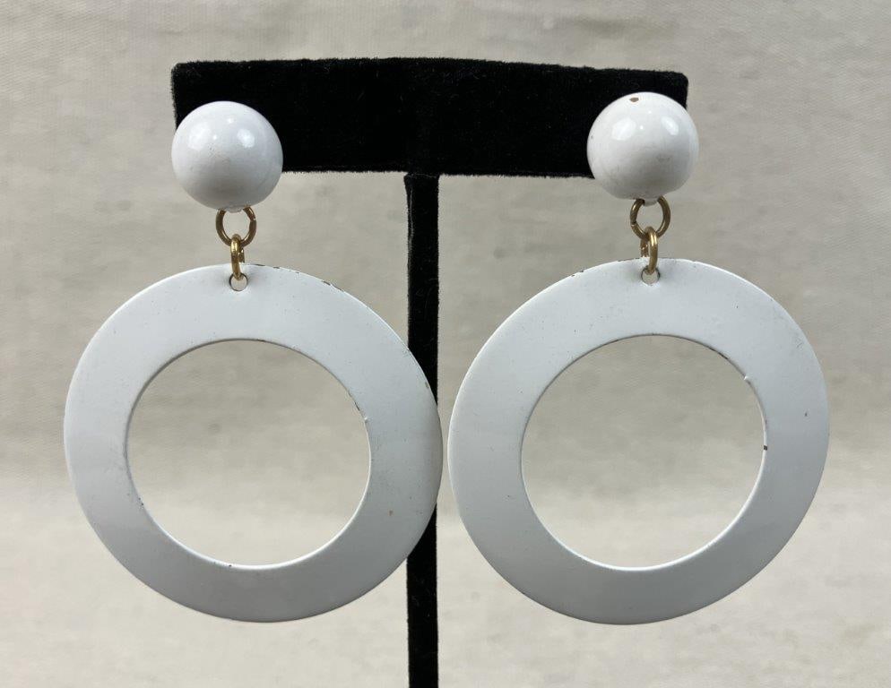 Vintage Statement Dangle Hoop Earrings - 2